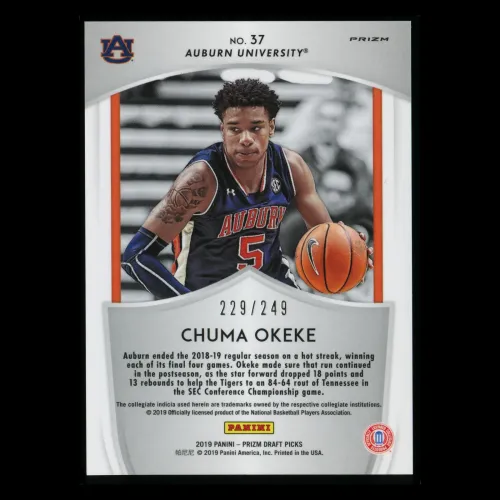 Chuma Okeke RC 2019-20 Prizm Draft Picks Crusade Green & Yellow Rookie Tigers | Magic 229/249