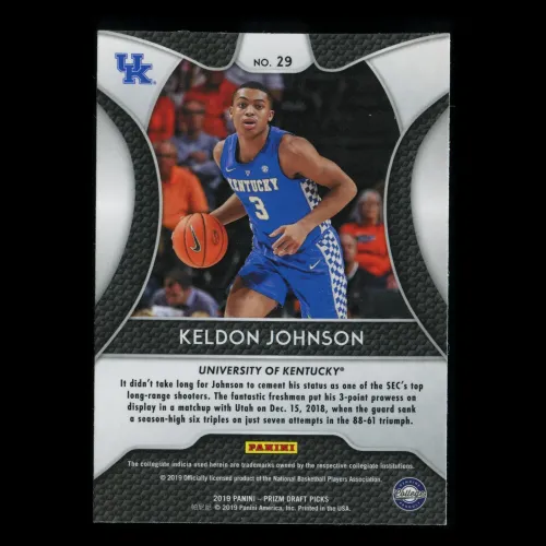 Keldon Johnson RC 2019-20 Prizm Draft Picks Rookie Wildcats | Spurs