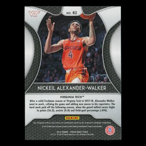 Nickeil Alexander-Walker RC 2019-20 Prizm Draft Picks Rookie Hokies | Pelicans