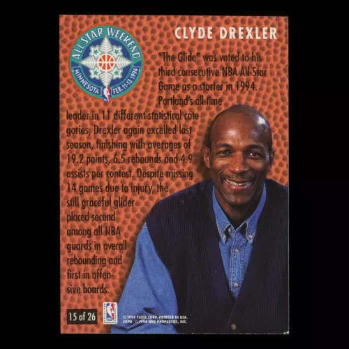 Clyde Drexler 1994-95 Fleer Minnesota All-Star Weekend Trail Blazers
