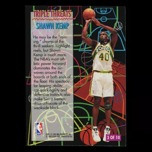 Shawn Kemp 1994-95 Fleer Triple Threats Supersonics