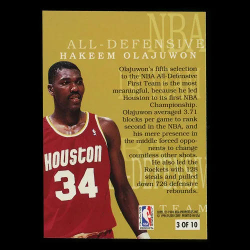 Hakeem Olajuwon 1994-95 Fleer All-Defensive Rockets