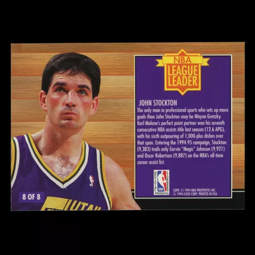 John Stockton 1994-95 Fleer NBA League Leader Jazz