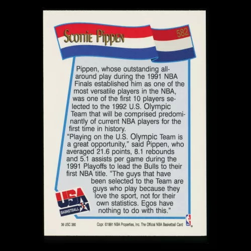 Scottie Pippen 1991-92 Hoops USA Basketball Bulls