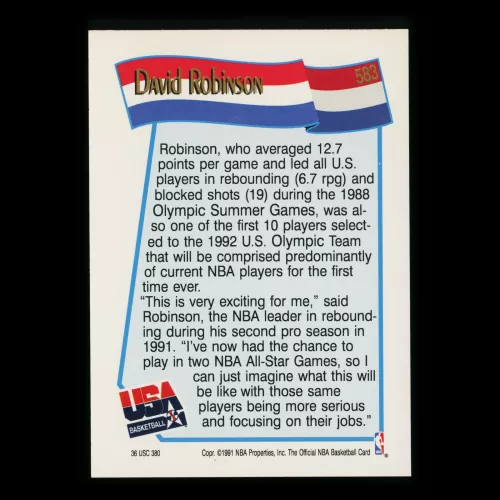 David Robinson 1991-92 Hoops USA Spurs