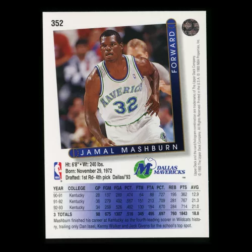 Jamal Mashburn RC 1993-94 Upper Deck Rookie Mavericks