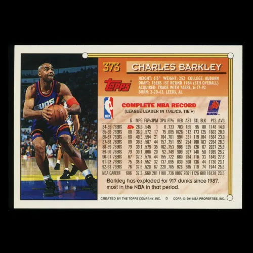 Charles Barkley 1993-94 Topps Gold Suns