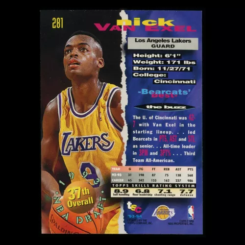 Nick Van Exel 1993-94 Topps Stadium Club Rookie Lakers