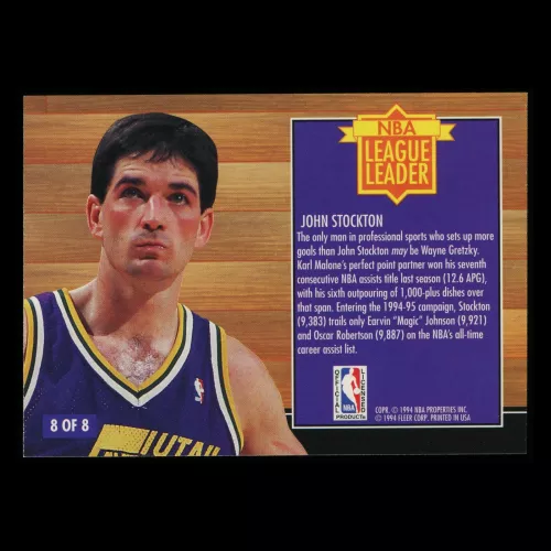 John Stockton 1994-95 Fleer NBA League Leader Jazz
