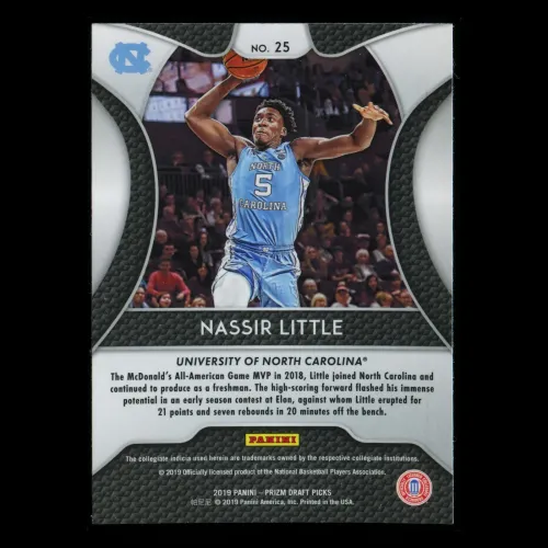 Nassir Little RC 2019-20 Prizm Draft Picks Rookie Tar Heels | Trail Blazers