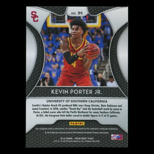Kevin Porter Jr. RC 2019-20 Prizm Draft Picks Rookie Trojans | Cavaliers