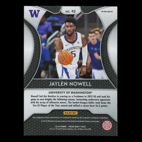 Jaylen Nowell RC 2019-20 Prizm Draft Picks Blue Rookie Huskies | Timberwolves