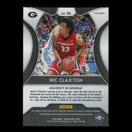 Nic Claxton RC 2019-20 Prizm Draft Picks Silver Rookie Bulldogs | Nets