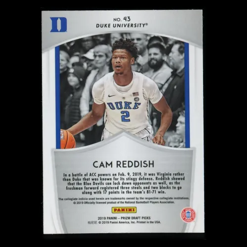 Cam Reddish RC 2019-20 Prizm Draft Picks Crusade Rookie Blue Devils | Hawks