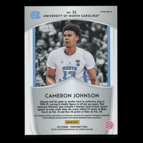 Cameron Johnson 2019-20 Prizm Draft Picks Crusade Blue Tar Heels | Suns