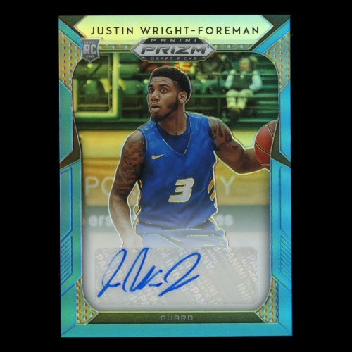 Justin Wright-Foreman RC 2019-20 Prizm Draft Picks Silver Carolina Blue Rookie Auto Pride | Spor 18/30