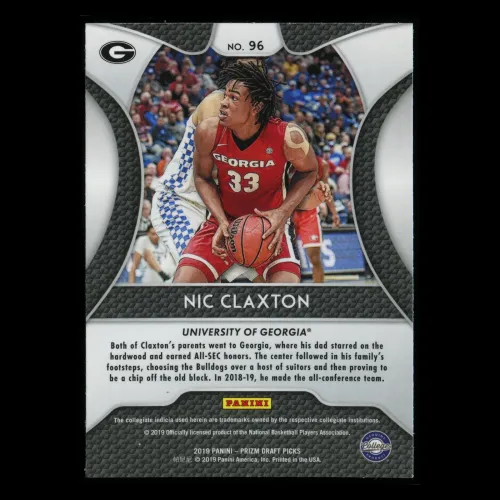 Nic Claxton RC 2019-20 Prizm Draft Picks Rookie Bulldogs | Nets