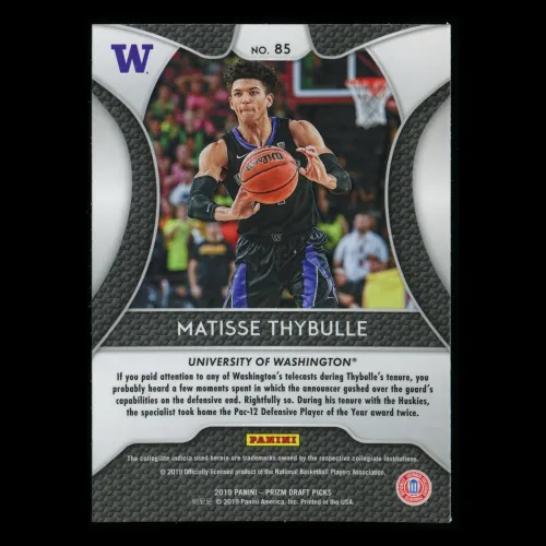 Matisse Thybulle RC 2019-20 Prizm Draft Picks Rookie Huskies | 76ers