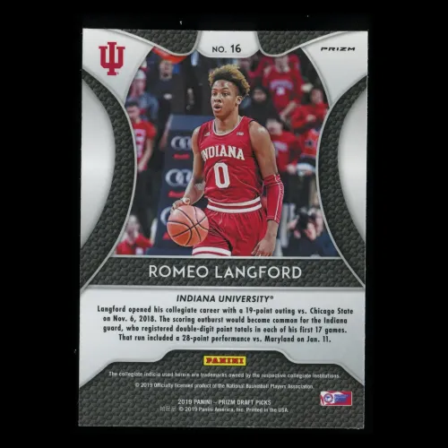 Romeo Langford RC 2019-20 Prizm Draft Picks Silver Rookie Hoosiers | Celtics