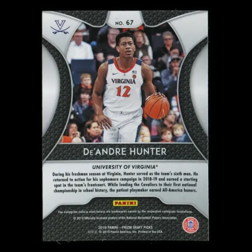 De'Andre Hunter RC 2019-20 Prizm Draft Picks Rookie Cavaliers | Hawks