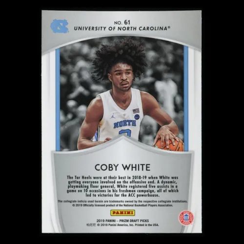 Coby White RC 2019-20 Prizm Draft Picks Crusade Rookie Tar Heels | Bulls