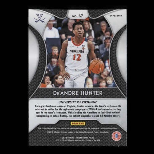 De'Andre Hunter RC 2019-20 Prizm Draft Picks Blue Rookie Cavaliers | Hawks