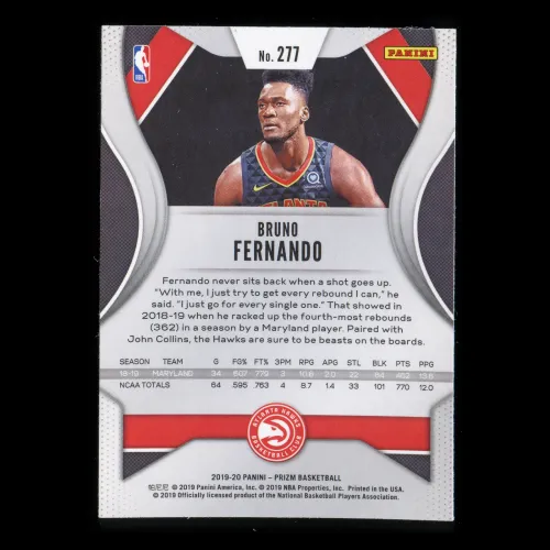 Bruno Fernando RC 2019-20 Prizm Rookie Terapins/Hawks