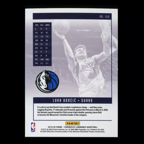 Luka Doncic 2019-20 Chronicles Luminance Mavericks