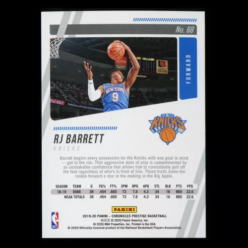 RJ Barrett RC 2019-20 Chronicles Prestige Rookie Knicks