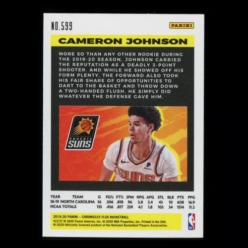 Cameron Johnson RC 2019-20 Chronicles Flux Rookie Suns