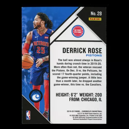 Derrick Rose 2019-20 Chronicles Pistons