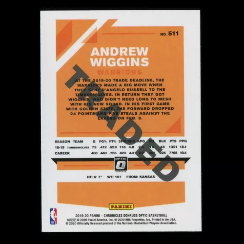 Andrew Wiggins 2019-20 Chronicles Optic Warriors