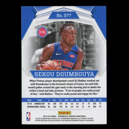 Sekou Doumbouya RC 2019-20 Chronicles Phoenix Rookie Pistons