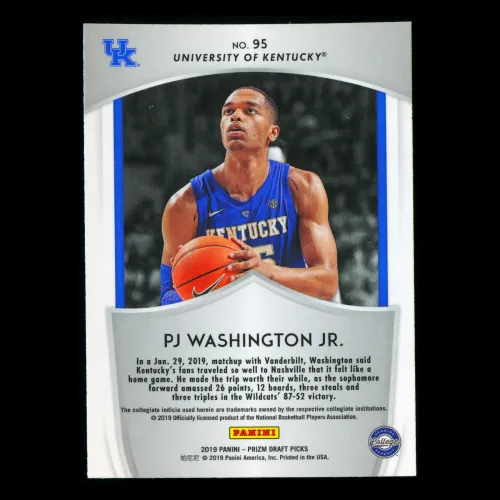 PJ Washington RC 2019-20 Prizm Draft Picks Crusade Rookie Wildcats | Hornets