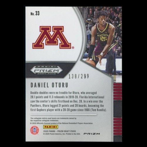 Daniel Oturu RC 2020-21 Prizm Draft Picks Red Rookie Gophers | Clippers 138/299