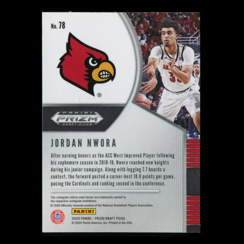 Jordan Nwora RC 2020-21 Prizm Draft Picks Rookie Cardinals | Bucks