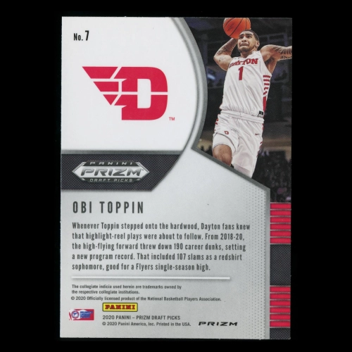Obi Toppin RC 2020-21 Prizm Draft Picks Ruby Wave Rookie Flyers | Knicks