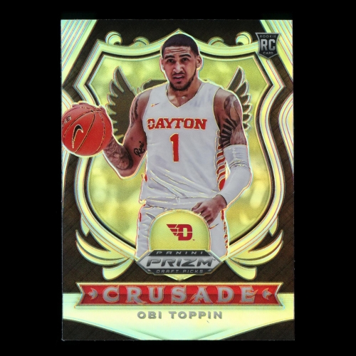 Obi Toppin RC 2020-21 Prizm Draft Picks Crusade Silver Flyers | Knicks