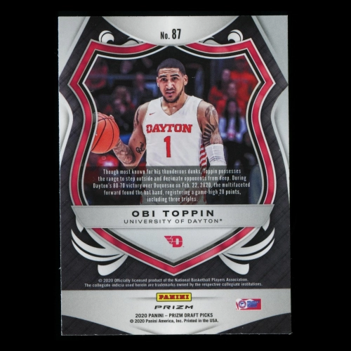 Obi Toppin RC 2020-21 Prizm Draft Picks Crusade Silver Flyers | Knicks