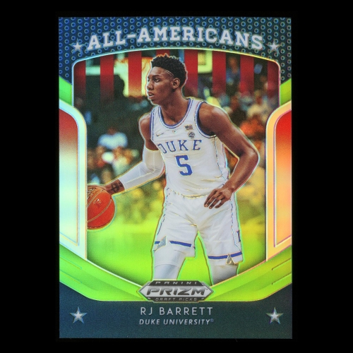 RJ Barrett RC 2019-20 Prizm Draft Picks Neon Green Rookie Duke | Knicks 083/125