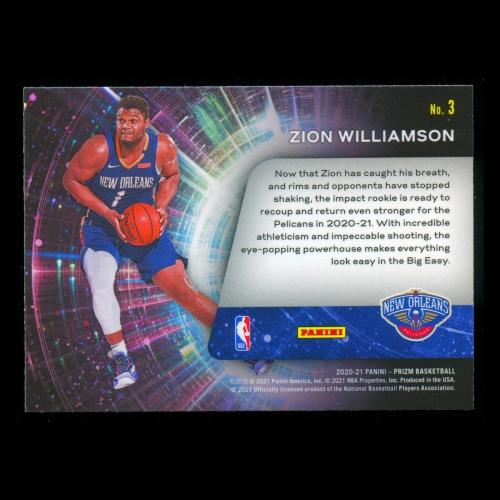 Zion Williamson 2020-21 Prizm Sophomore Stars Pelicans