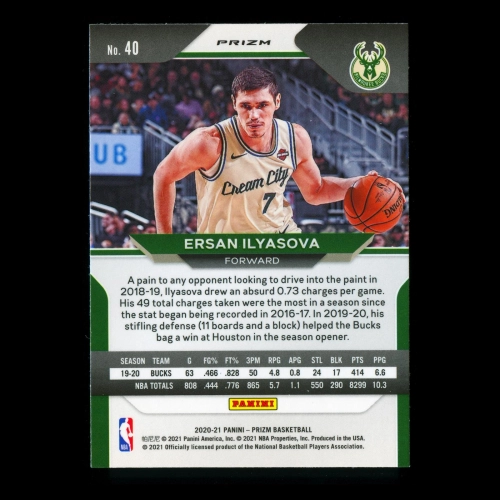 Ersan Ilyasova 2020-21 Prizm Silver Bucks