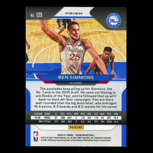 Ben Simmons 2020-21 Prizm Pink Ice 76ers