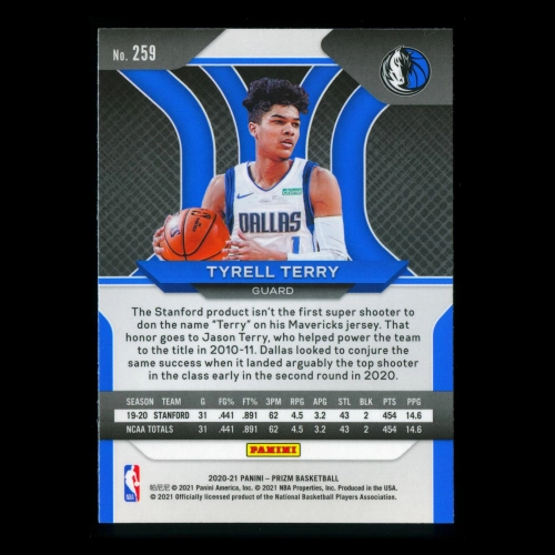 Tyrell Terry RC 2020-21 Prizm Rookie Mavericks