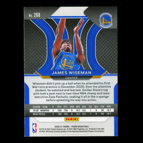 James Wiseman RC 2020-21 Prizm Rookie Warriors