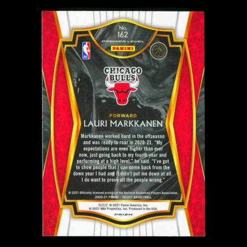 Lauri Markkanen 2021 Select Premier Level Silver Bulls