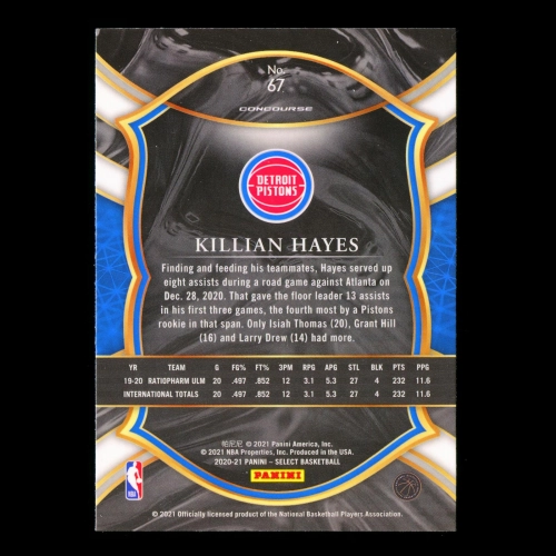 Killian Hayes RC 2021 Select Concourse Rookie Pistons