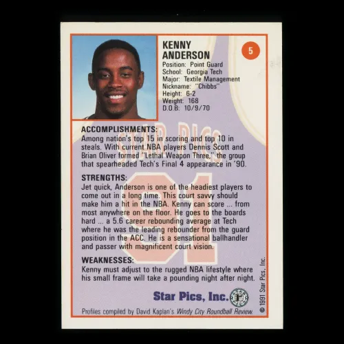 Kenny Anderson 1991 Star Picks Yellow Jackets | Nets