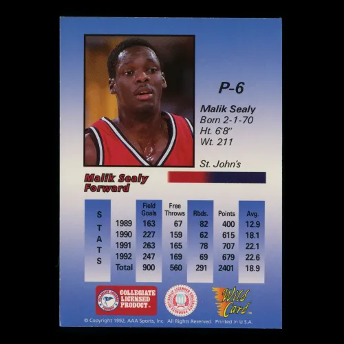 Malik Sealy 1992 Wild Card Red Storm | Pacers