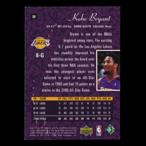 Kobe Bryant 1999-00 SP Authentic Lakers
